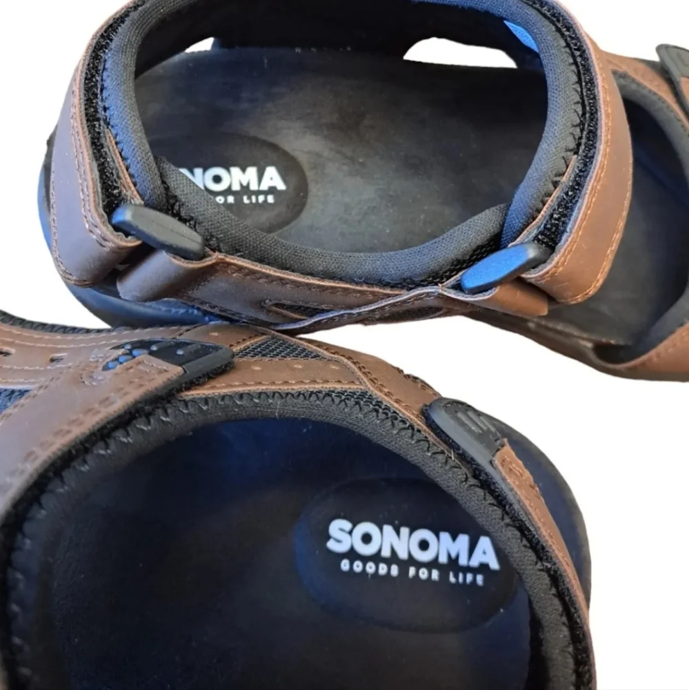 Sonoma Daltonn Sandals Mens 8 Brown Adjustable Straps‎ Breathable